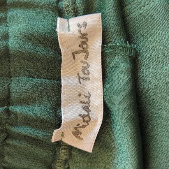 Martino Midali Toujours Crepe Trousers Stretch Waist Pockets Green L - Picture 9 of 10